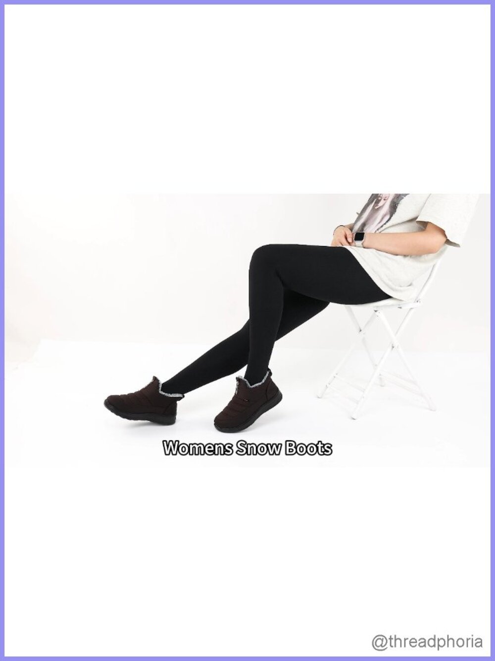 Women Slip On Fur Lined Insulated Ankle Snow Boots Water Resistant - Picture 6 of 6